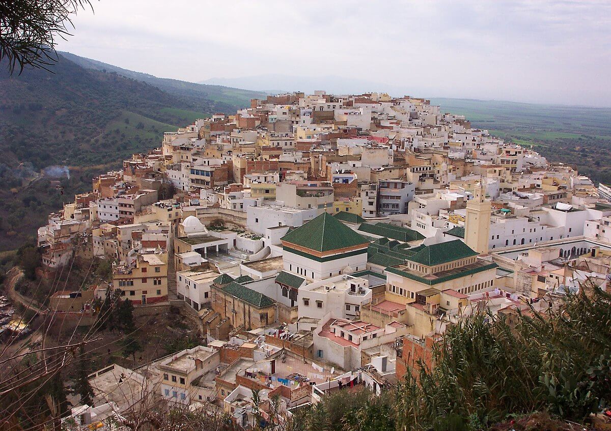 Moroccan town nestled in the Zerhoun mountain range.