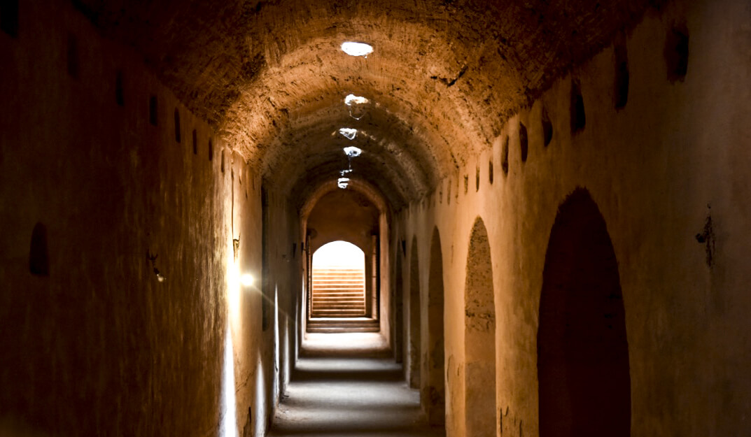 The hidden depths of the underground prison.