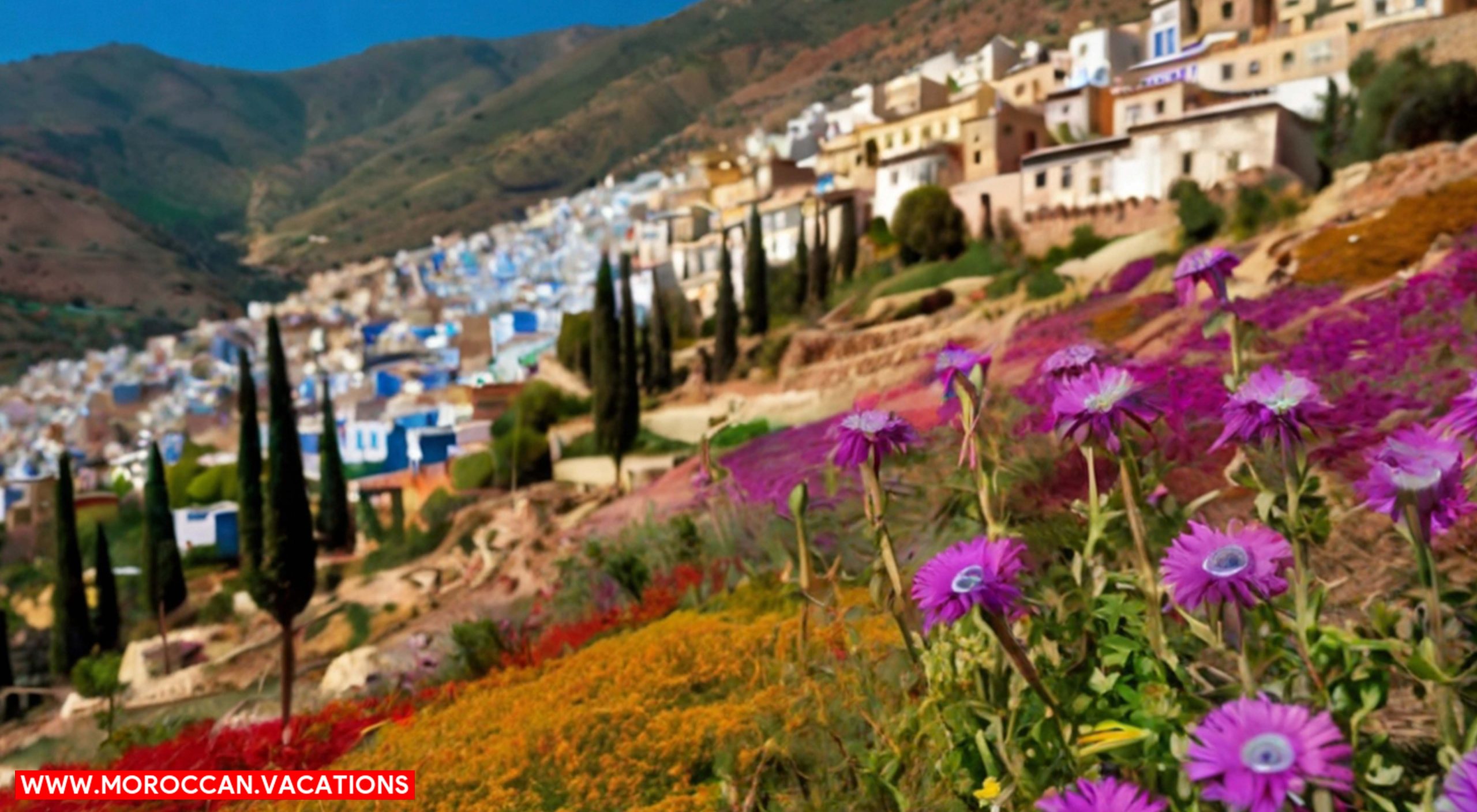 Wildflowers in chefchaouen trails.