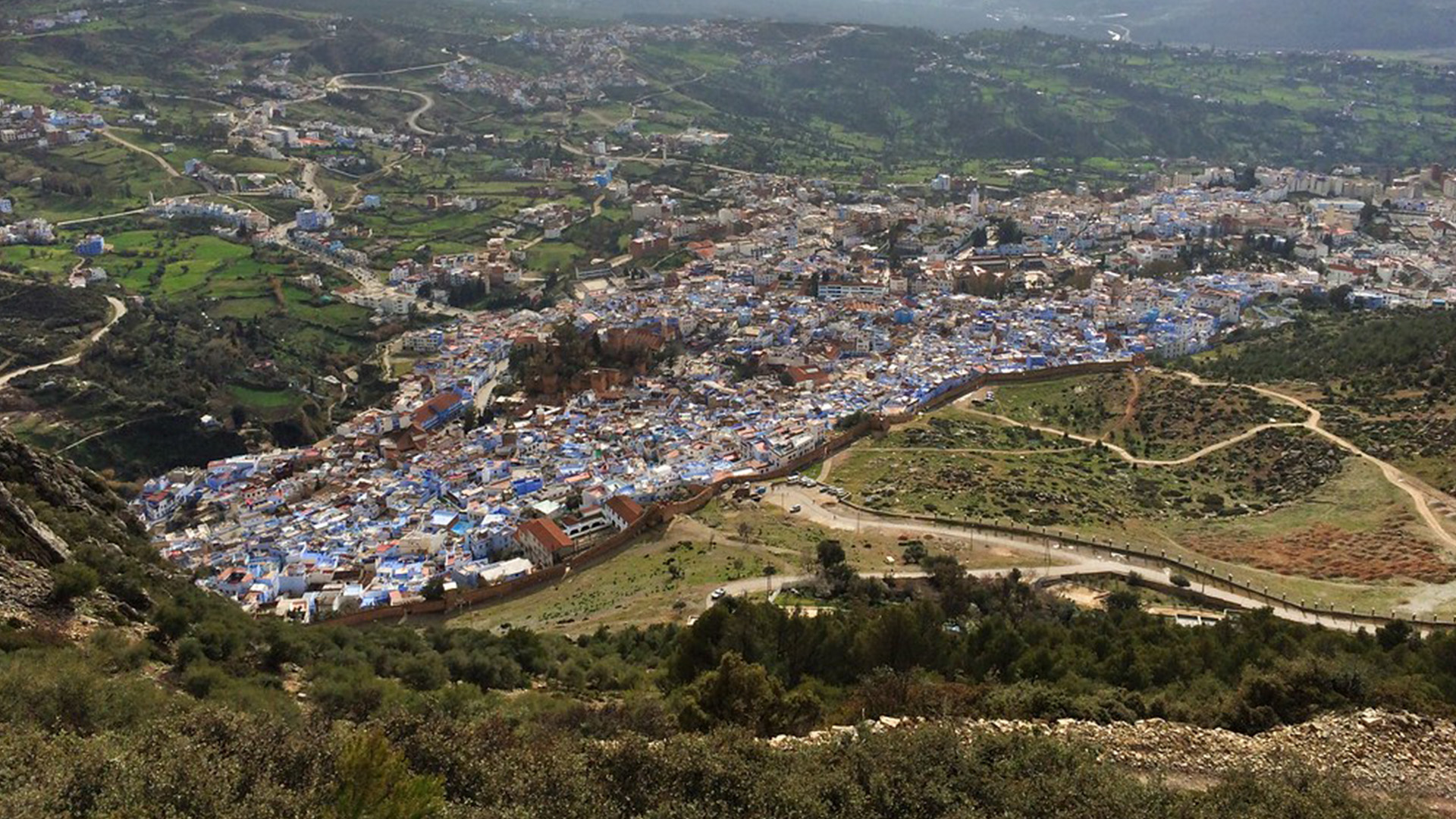 Top view of jabel el kelaa in chefchaouen.